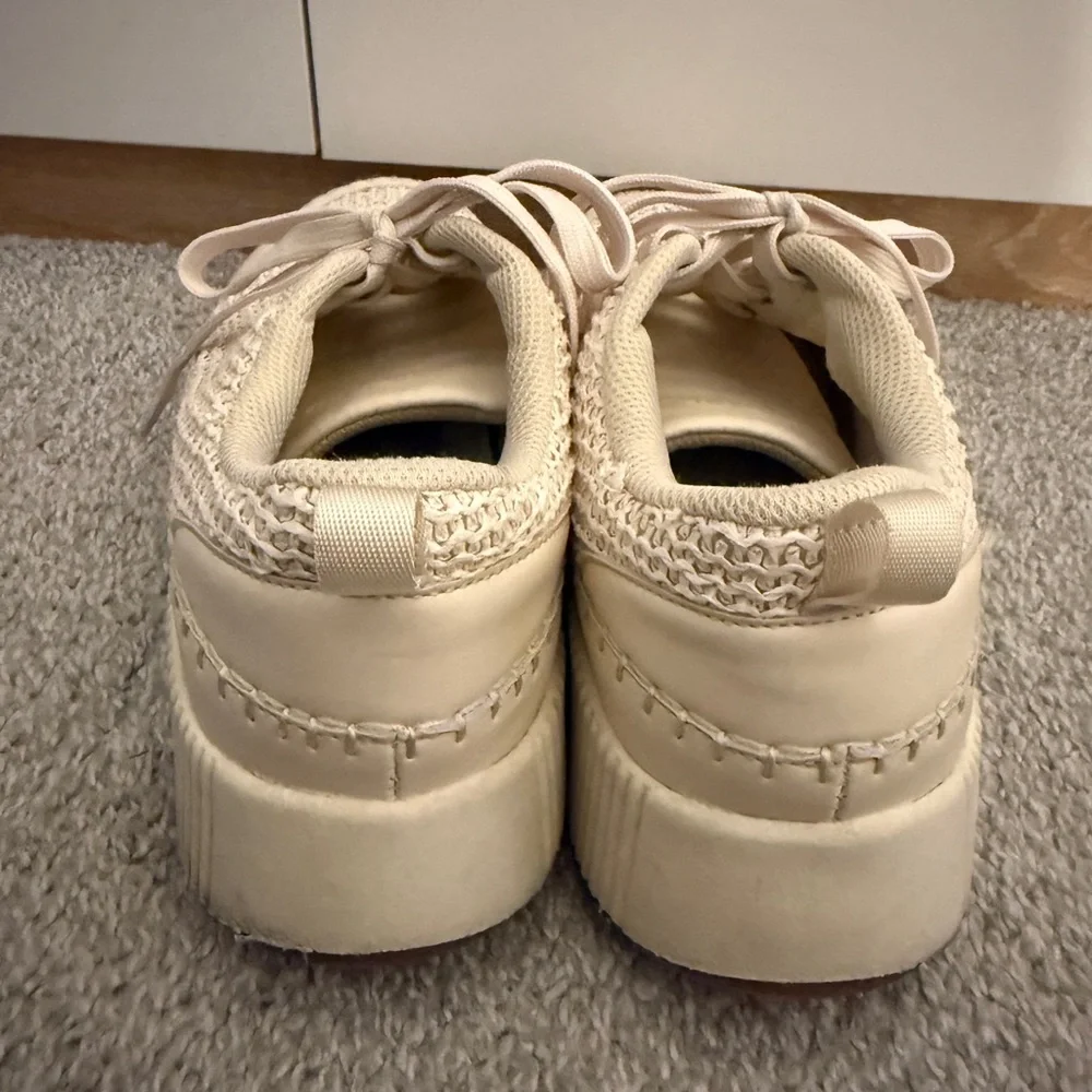 Elegant Cream Platform Sneakers for Women - Picture 7 of 10